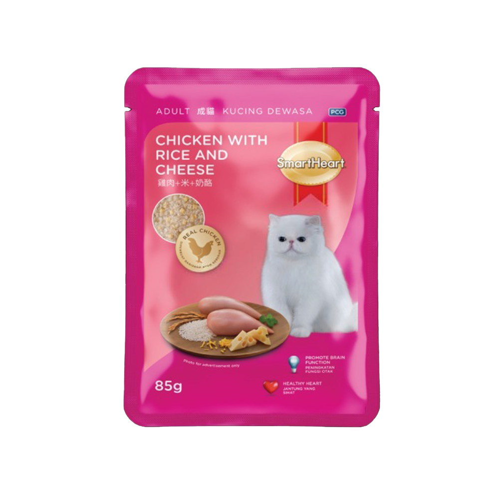 SmartHeart Cat Pouch - Chicken With Rice And Cheese (85g)